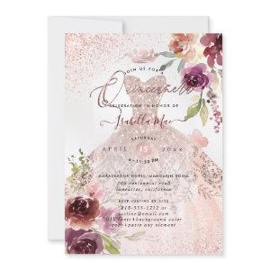 PixDezines Quinceanera Rose Gold Glitter Gown