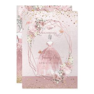 PixDezines Quinceanera Rose Gold H2 Flowers Dusty
