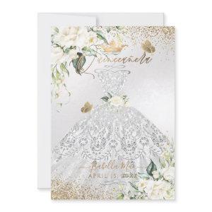 PixDezines Quinceanera Silver Dress Gold Glitter