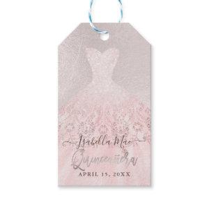 PixDezines Quinceanera Sparkle Gown, Blush Gift Tags