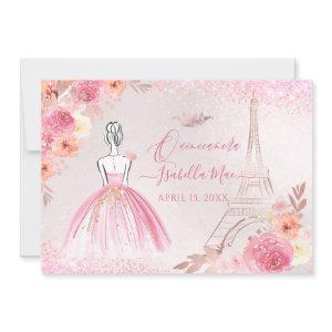 PixDezines Rose Gold Eiffel Tower Quinceanera