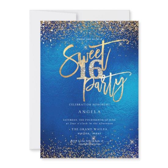 PixDezines Sweet 16 Diamond Glitter Teal Blue