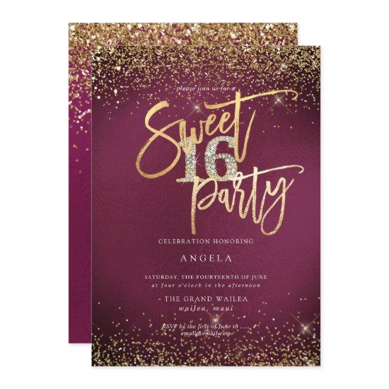 PixDezines Sweet 16 Diamond Glitters Sangria