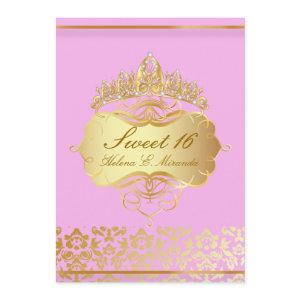 PixDezines Sweet 16/ princess/pink+gold damask