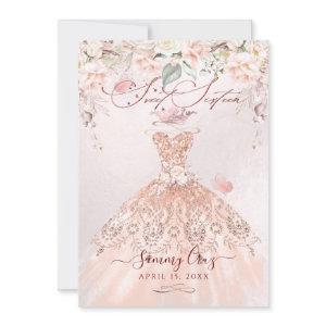 PixDezines Sweet Sixteen Rose Gold Glitter Gown