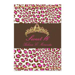 PixDezines Tiara+Leopard Sweet 16/pink chocolate