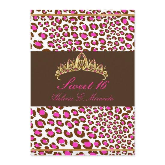 PixDezines Tiara+Leopard Sweet 16/pink chocolate