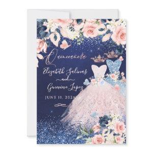 PixDezines Twins Quinceanera Dusty Blue+Blush