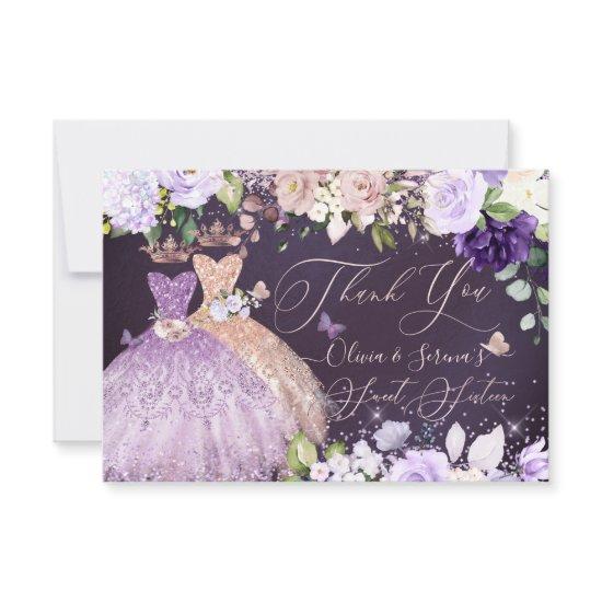 PixDezines Twins Sweet 16 Rose Gold Lilac