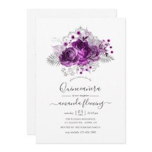 Plum and Silver Watercolor Quinceañera