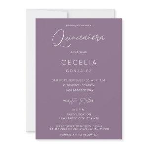 Plum Purple MOD Calligraphy Quinceanera & Ceremony