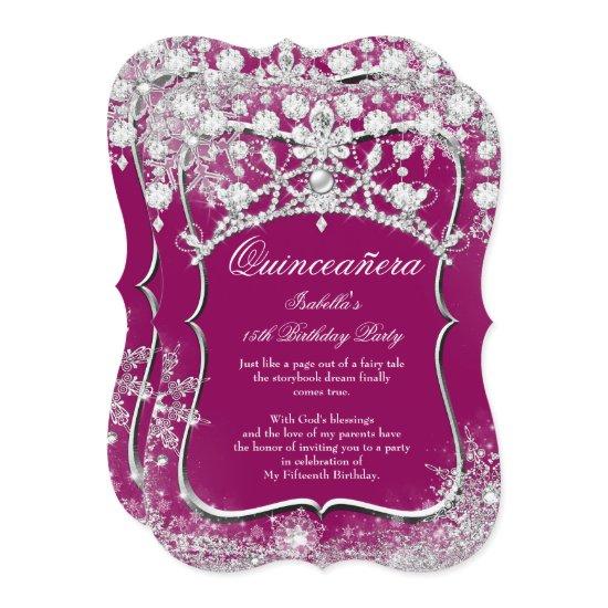 Plum Quinceanera 15th Winter Wonderland