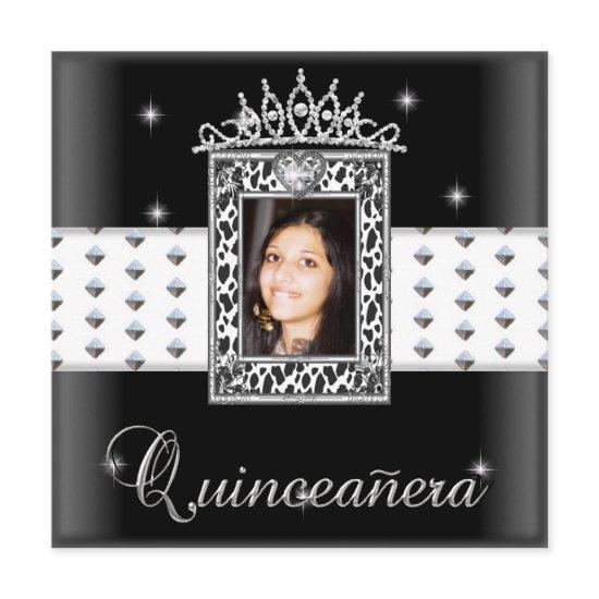 Pon tu Foto Quinceañera 15th Birthday Black White