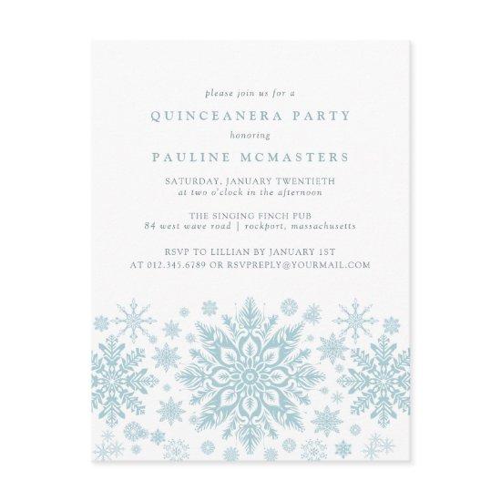 POSTCARD Quinceanera Blue Snowflake