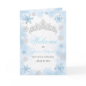 Powder Blue Winter Wonderland Quinceanera Program