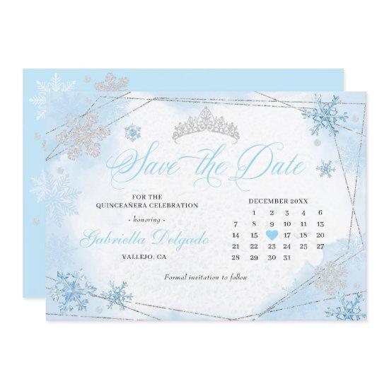 Powder Blue Winter Wonderland Save The Date