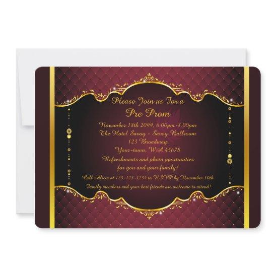 Pre-Prom invitation, Pre-Prom, Quinceanera,Sweet16 RSVP Card