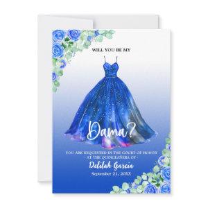 Pretty Blue Quinceañera Dama Proposal