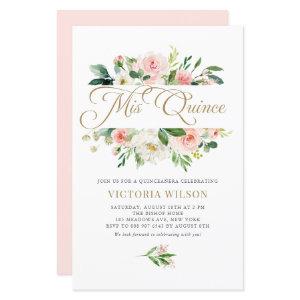 Pretty Blush Peony Mis Quince Quinceañera Invite