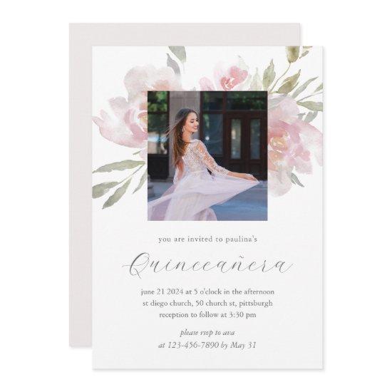 Pretty Floral 15 Years Birthday Quinceañera Photo