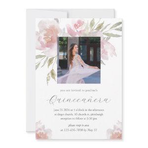 Pretty Floral 15 Years Birthday Quinceañera Photo