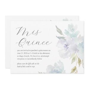 Pretty Floral 15th Birthday Quinceañera QR Code