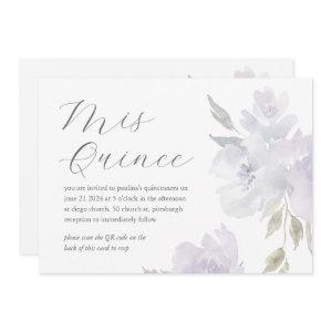 Pretty Floral 15th Birthday Quinceañera QR Code