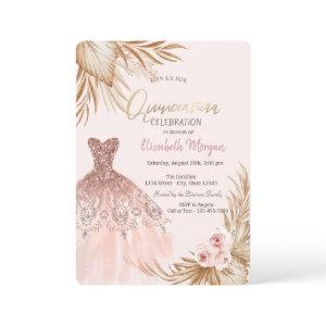 Pretty Glitter Dress Boho Flowers Quinceañera