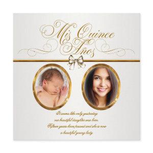 Pretty Gold Photo Quinceanera