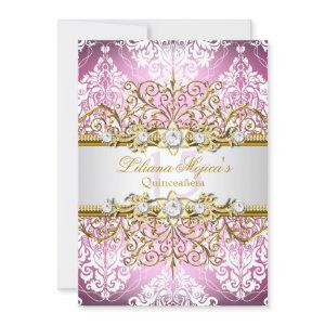 Pretty Gold Pink Vintage Glamour Quinceanera