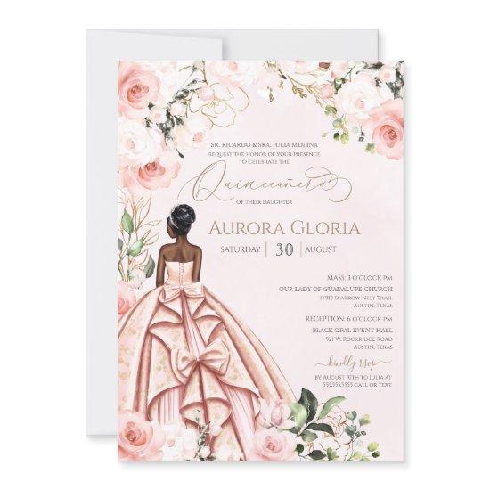 Pretty in Pink Beautiful Rose Elegant Quinceanera