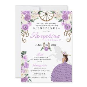 Pretty Lilac Roses Western Cowgirl Quinceañera