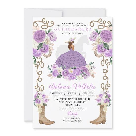 Pretty Lilac Western Mariachi Princess Quinceañera
