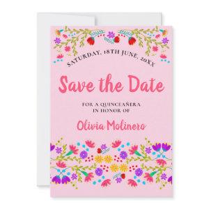 Pretty Mexican Fiesta Flowers Pink Floral Save The Date