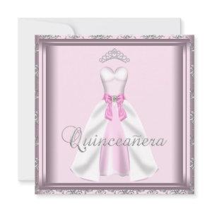 Pretty Party Dress Pink and Gray Quinceanera