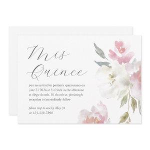 Pretty Pink Floral 15 Years Birthday Quinceañera