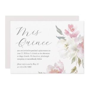 Pretty Pink Floral 15 Years Birthday Quinceañera