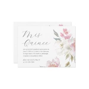 Pretty Pink Floral 15th Birthday Quinceañera Photo