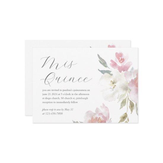 Pretty Pink Floral 15th Birthday Quinceañera Photo