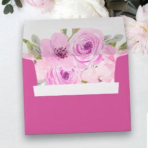 Pretty Pink Floral  Envelope
