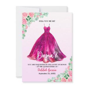 Pretty Pink Formal Quinceañera Dama Proposal