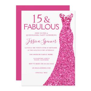 Pretty Pink Glitter Dress Quinceanera Party