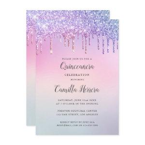 Pretty Pink Glitter Gradient Quinceañera Birthday