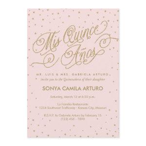 Pretty Pink & Gold Stars Quinceañera 15th Birthday