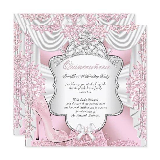 Pretty Pink High Heels Princess Quinceanera 15th