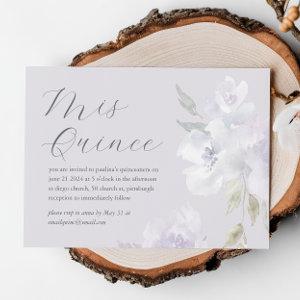 Pretty Plum Floral 15 Years Birthday Quinceañera