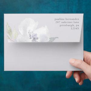 Pretty Purple Floral Return Address Quinceanera Envelope
