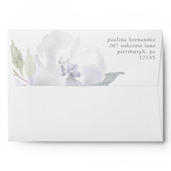Pretty Purple Floral Return Address Quinceanera Envelope