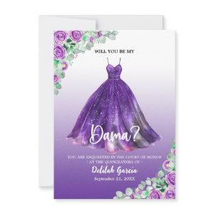Pretty Purple Formal Quinceañera Dama Proposal