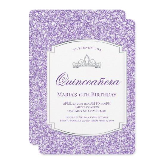 Pretty Purple Glitter Quinceañera